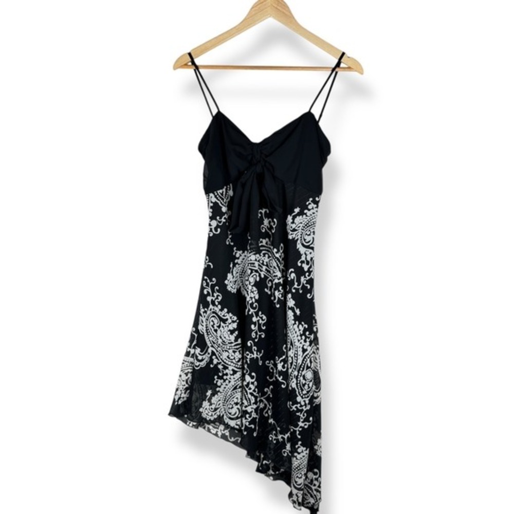 Charlotte Russe‎ Y2K Babydoll Asymmetrical Dress Size Medium Paisley Hankerchief